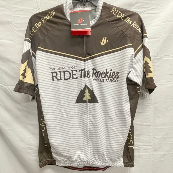 Hincapie Cycling Jersey Brown White Ride the Rockies Men’s XL NEW - Picture 1 of 5